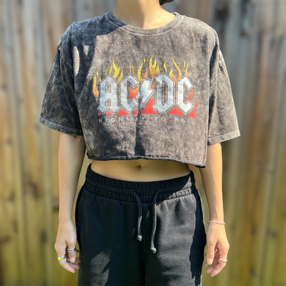 AC/DC Washed Black Graphic T-Shirt